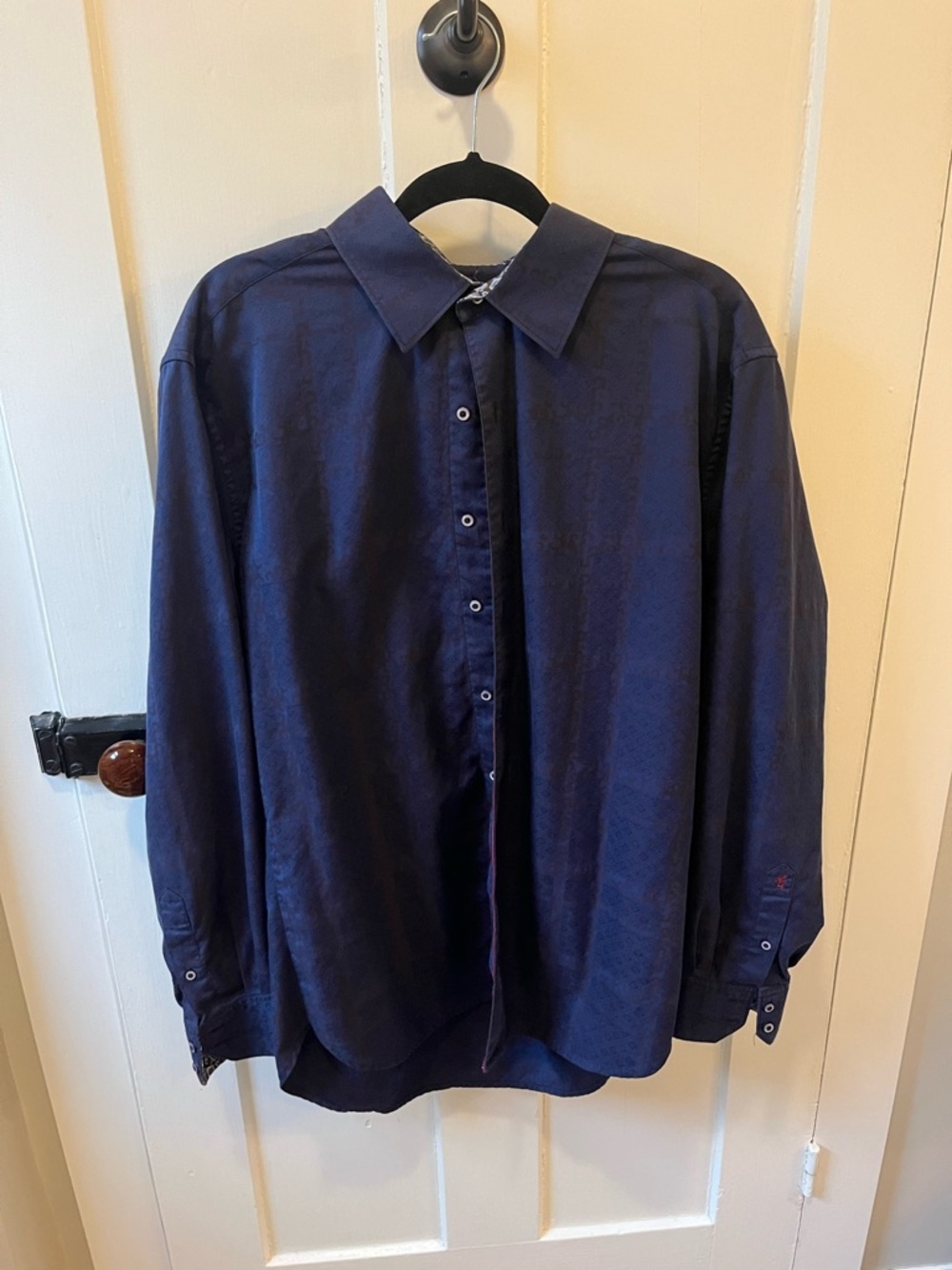 Robert Graham Men’s Long Sleeve Button Down Blue Floral Shirt XL
